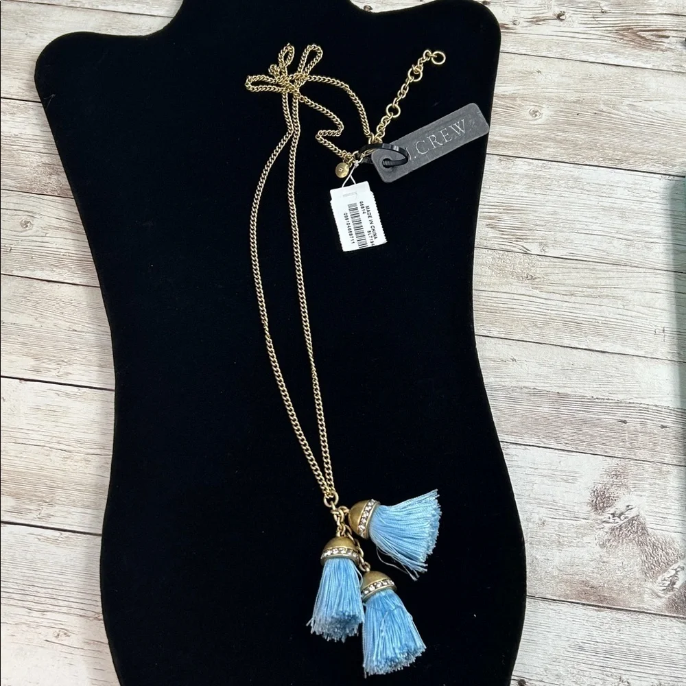 J.Crew Blue Tassel Necklace NWT